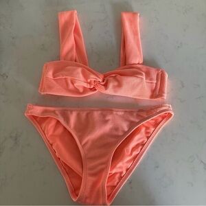 Coral Textured Bikini Set